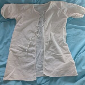 Vintage Baby Layette Undershirt / Infant Underdress Tie Front Cotton